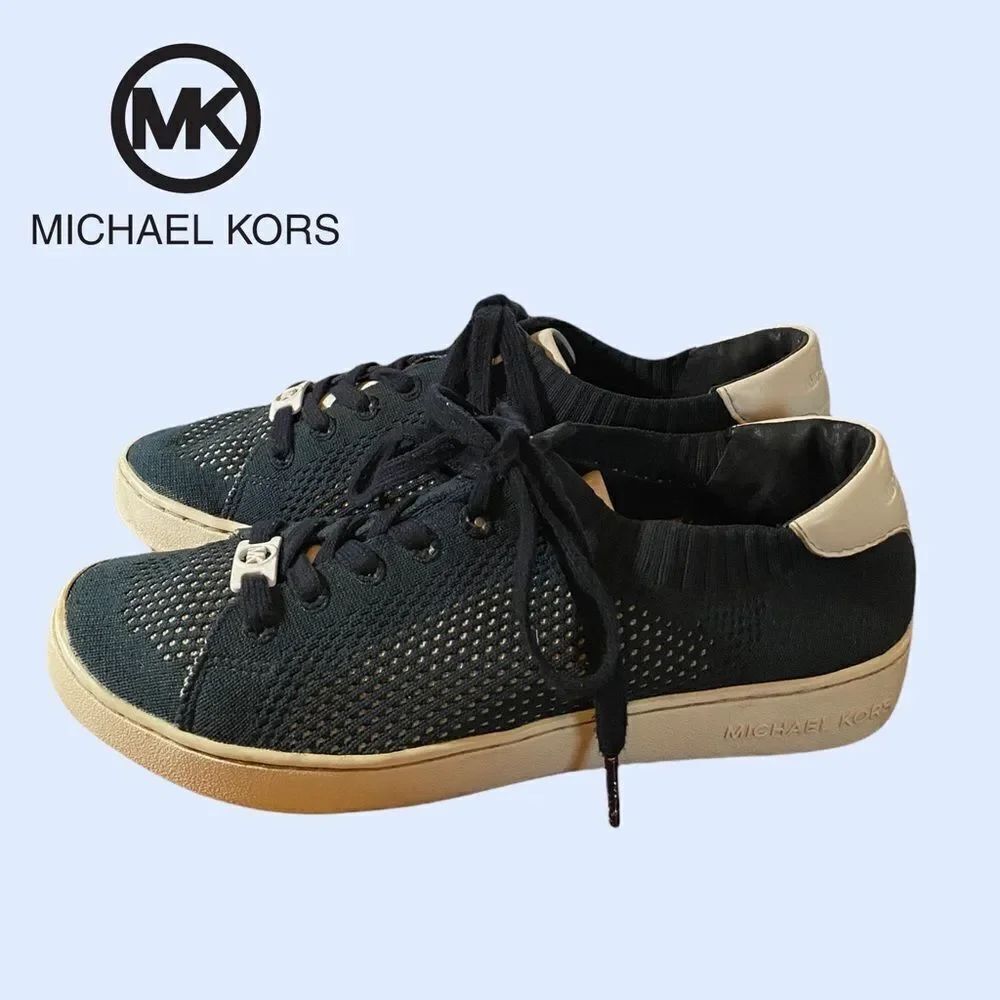 Michael Kors Navy Perforated Sock Sneakers 6.5